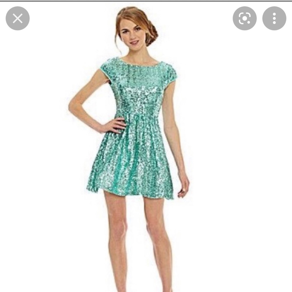B Darlin Fit and Flare Sequin Party Dress
